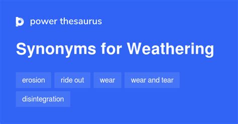 weathering synonym|WEATHERING Synonyms: 44 Similar and Opposite Words .